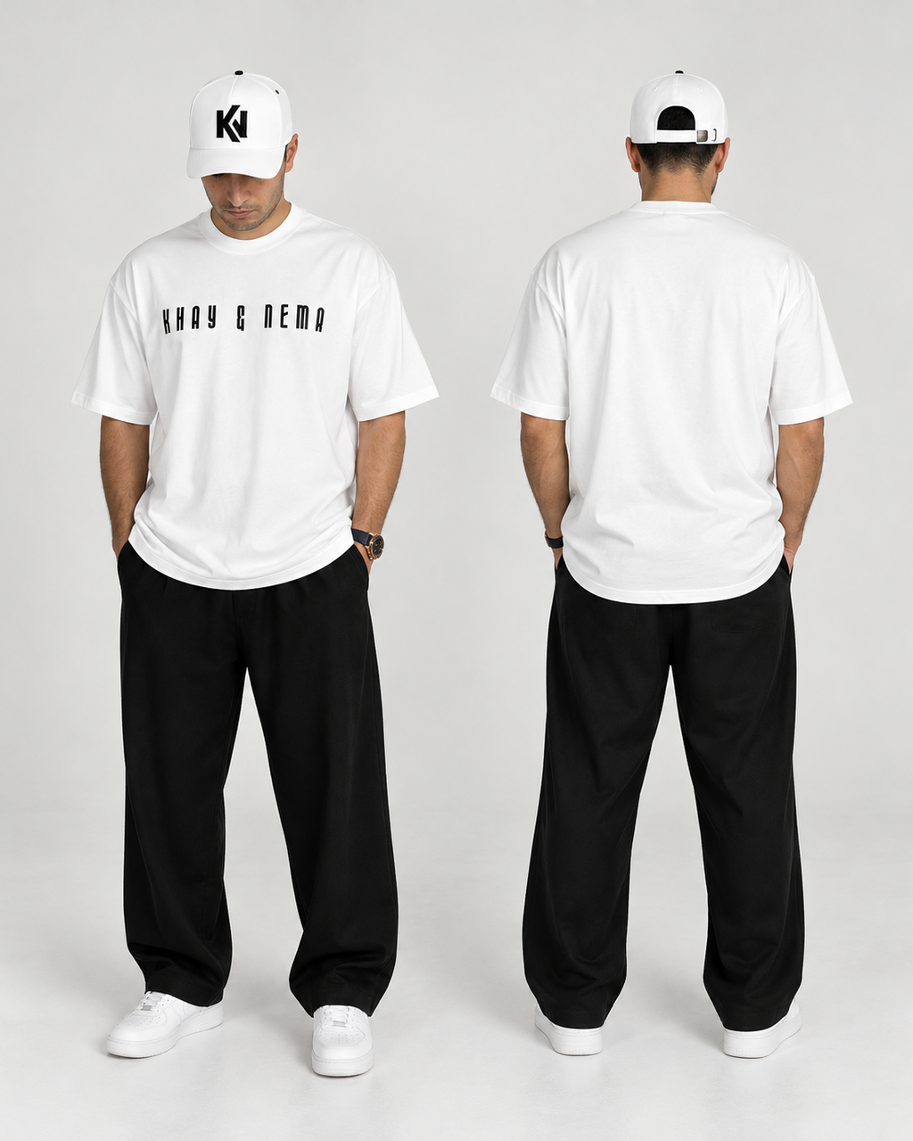 KHAY & NEMA Oversized Tee — White