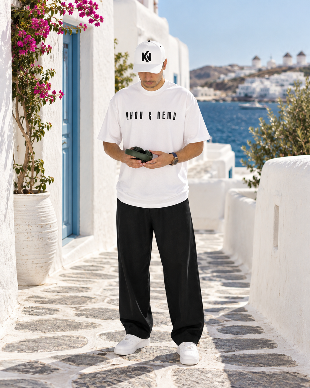 KHAY & NEMA Oversized Tee — White